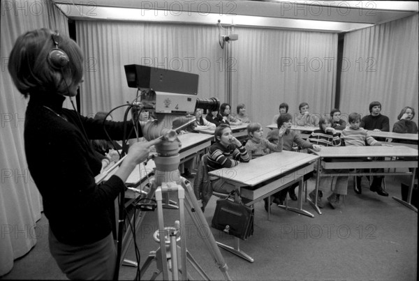 Secondary school with television camera, Sacconex 1971