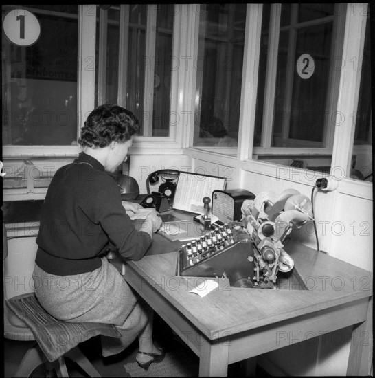 Postal cheque services, Fraumunster Zurich, 1956