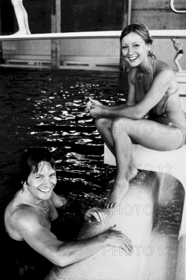 Marc Surer with his girlfriend Jacqueline Piota, 1982