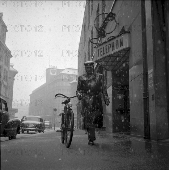 Snowstorm in Zurich, Januar 1957
