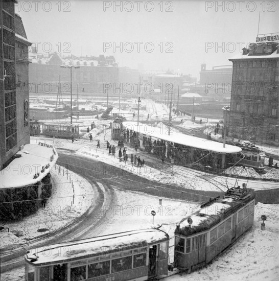 Zurich covered with snow 1952:Central