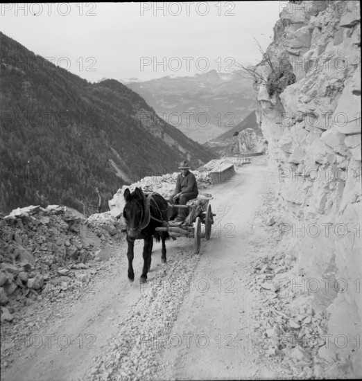 Val Moiry: Sierre - Vissoie road under construction 1953
