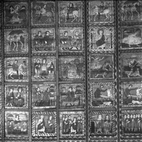 Ceiling in the St. Martin church in Zillis 1960