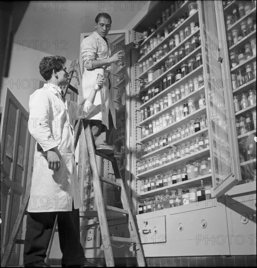cupboard for chemicals at school for chemist in Neuchatel 1951