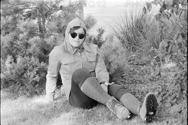 Young woman with mountain climber gear 1971