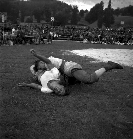 Swiss wrestling festival 1948 in Lucerne: Pfaffli, Berchtold