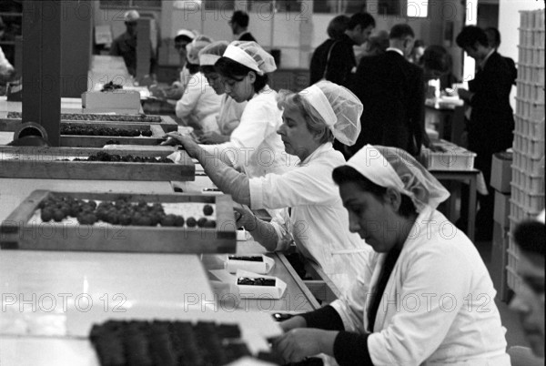 Workers at the chocolate factory Grison AG in Chur 1969