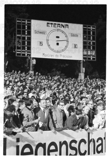 European Championship qualification 1967: Switzerland - Romania, scoreboard showing 5:0