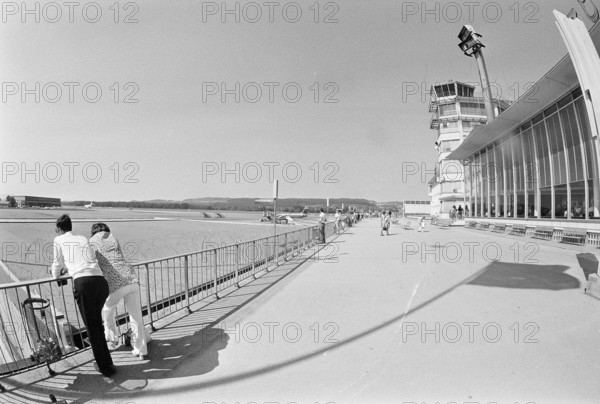 Viewing deck, platform, terrace at Zurich Kloten airport 1971