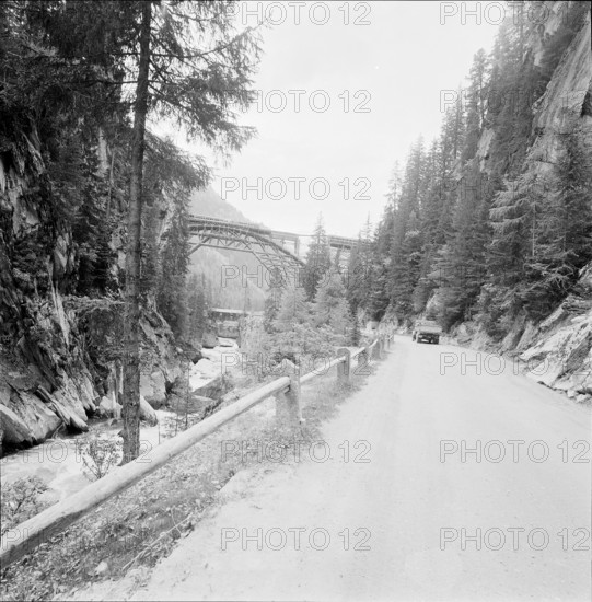 Avers - Val di Lei connection road under construction 1959