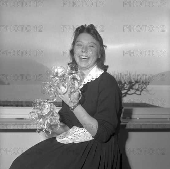 Course for waitress and waiter at Hotel Felsberg in Weggis 1957