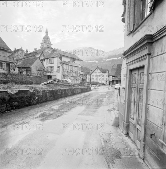 Road widening in Arth 1958