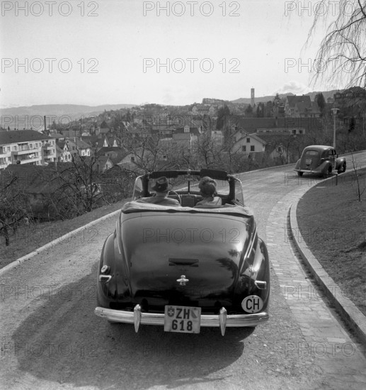 Drive in a convertible, Zurich 1947