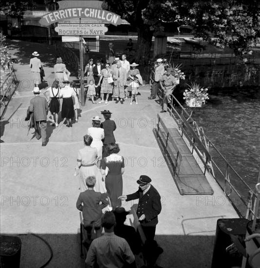 Landing stage Montreux Territet, around 1940