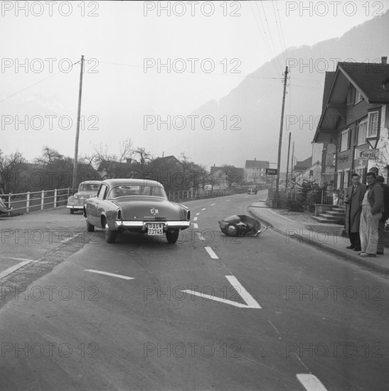 Traffic accident near Trogen 1956