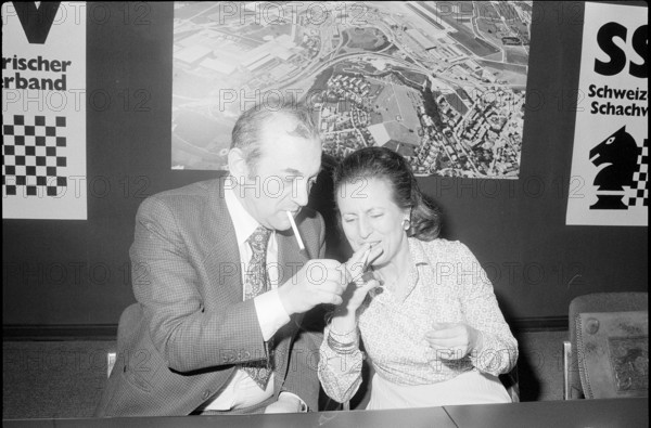 Viktor Kortschnoi: Arrival and press conference in Zurich Kloten 1978