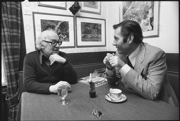 Swiss writer Friedrich Duerrenmatt interviewed by Ringier journalist Rolf Bigler 1977