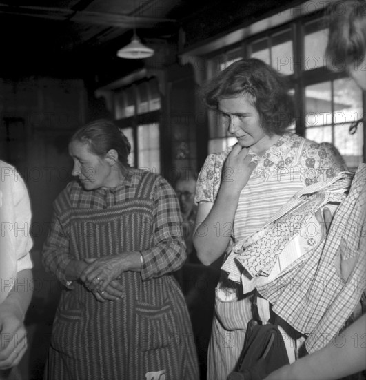 Relief supplies, clothes for the population of the completely burned down hamlet Selva 1949