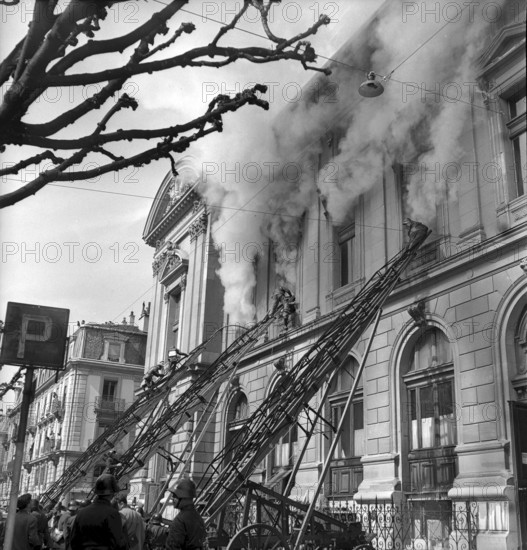 Geneva Grand-Theatre burning down 1951