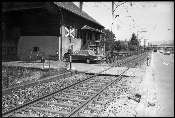 Train-car accident in Emmen LU 1972