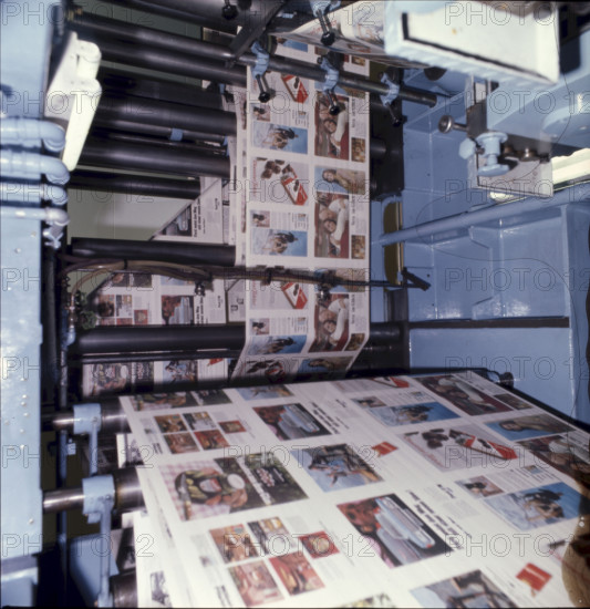 Offset rotary press for the SonntagsBlick, 1969