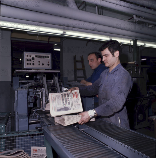 Offset rotary press for the SonntagsBlick, 1969