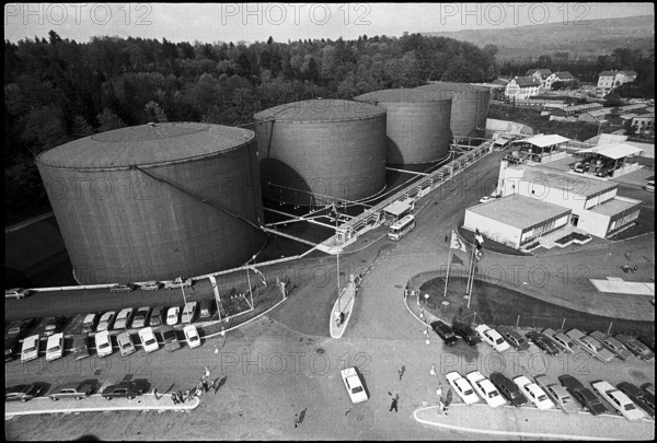 The biggest depot of oil and petrol in Switzerland, Mellingen 1972