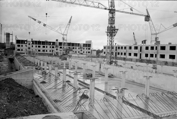 Housing estate in Hegnau under construction 1966