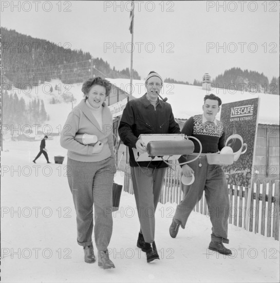 14th Swiss New Year's tent camp in Les Diablerets 1957