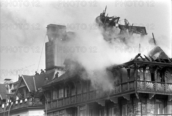 Fire at Badrutt's Palace Hotel in St. Moritz 1967