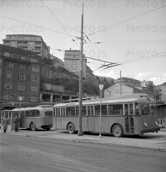 Trolley bus in Lausanne 1951