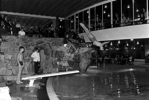 New indoor pool in the Palace hotel, St. Moritz 1970