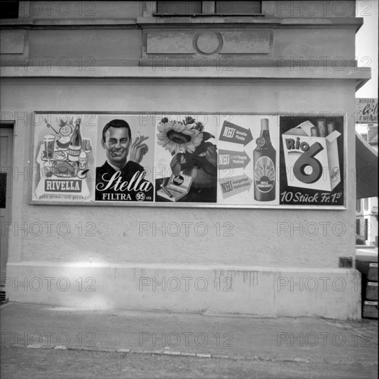 Billboard, advertisement in Zurich, 1955