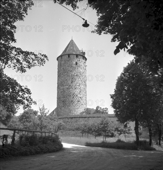 Porrentruy Castle with Tour Refous (tower), 1950