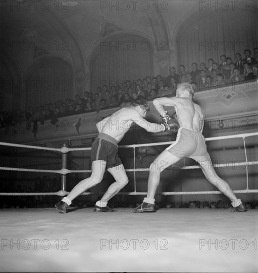 Boxing event at Zurich Stadthalle 1949: Gehring vs Lemeunier