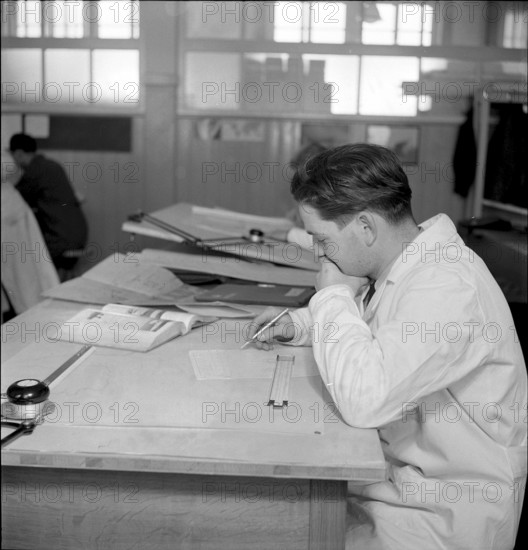 Technical college for airplane technicians at Dornier company in Altenrhein, 1942