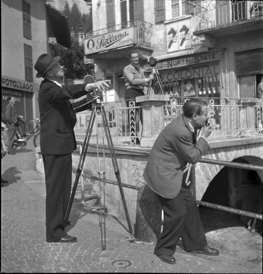 Photographers and cameramen doing their job in Ascona 1945