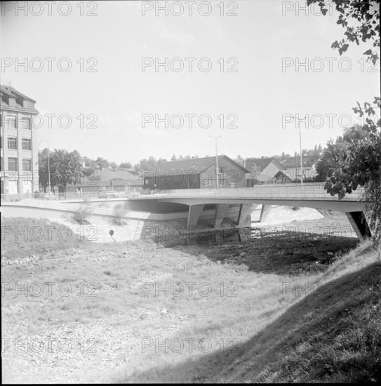 Road construction in Zurich Giesshubel, 1959