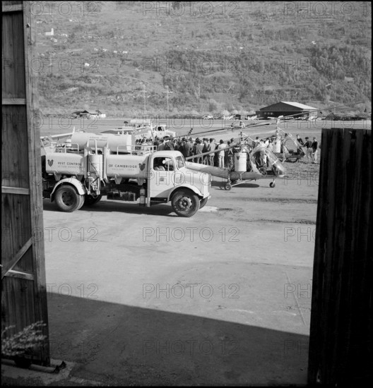 Insecticide tank lorry to combat cockchafer in Valais 1957