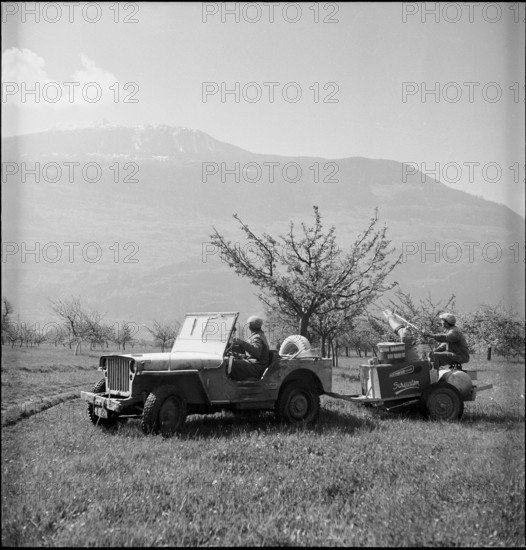 Insecticide DDT (Gesarol) spraying to combat cockchafers in Valais, 1950