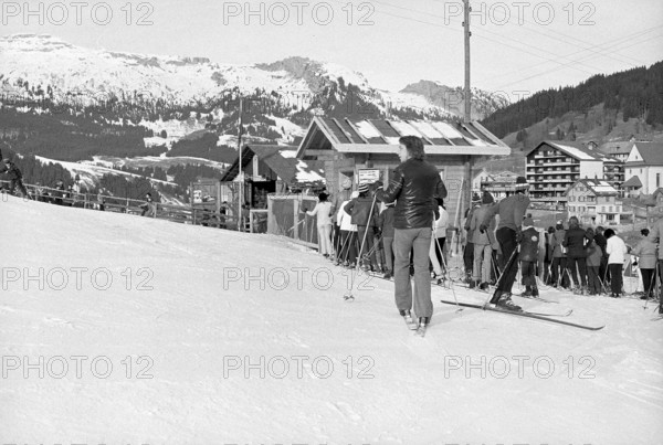 Skiing in Sorenberg, 1972