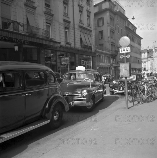 Antenna, wireless telephony, Welti-Furrer Taxi Zurich 1950