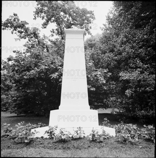 Baron Pierre de Coubertin, memorial stone at park ""Mon Repos"". Lausanne 1963