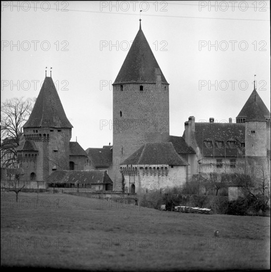 Chenaux Castle in Estavayer-le-Lac, 1958