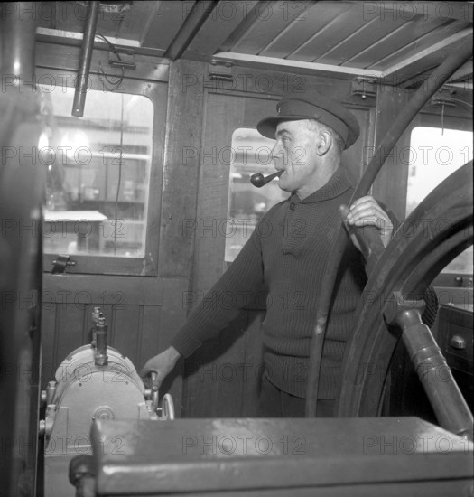 M/S Sonvico, the first refrigerator ship of the Swiss shipping company, Basle 1948