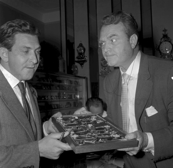 Red Skelton buying a watch in Zurich 1957