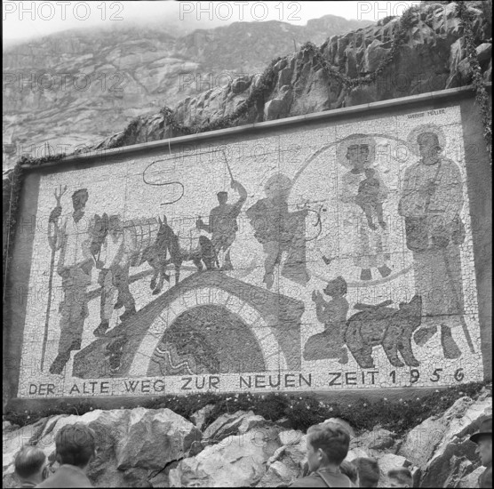 Schollenen ravine, formal opening of the new built bridge, 1956