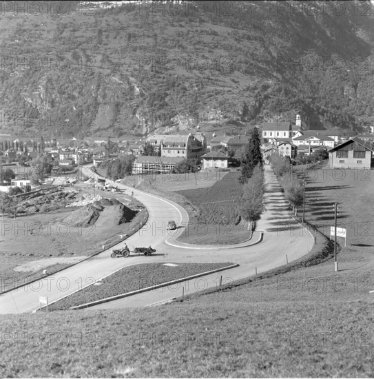 Road to the Simplon pass widening near Brigue 1958