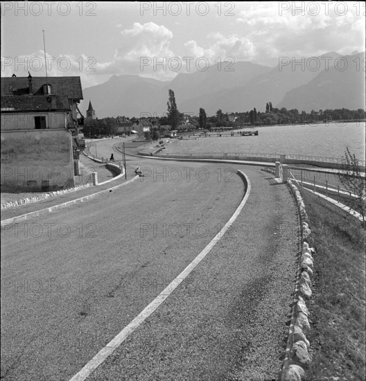 Simplon road extension in Villeneuve VD 1952