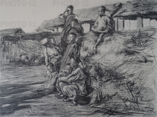 Chinese children Vitaly Tikhov (1876-1939) Art album Manchuria Russo-Japanese War 1906